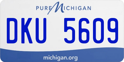 MI license plate DKU5609