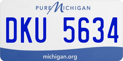 MI license plate DKU5634