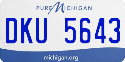 MI license plate DKU5643