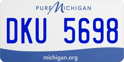 MI license plate DKU5698