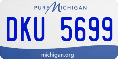 MI license plate DKU5699