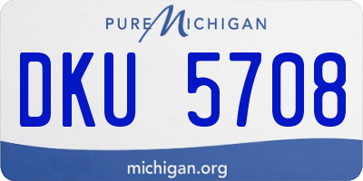 MI license plate DKU5708