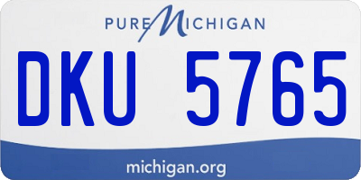 MI license plate DKU5765