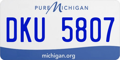 MI license plate DKU5807