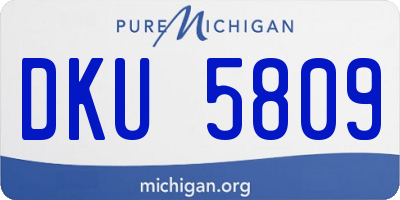 MI license plate DKU5809