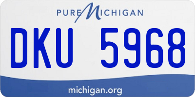 MI license plate DKU5968