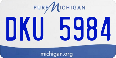 MI license plate DKU5984
