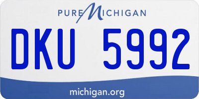 MI license plate DKU5992