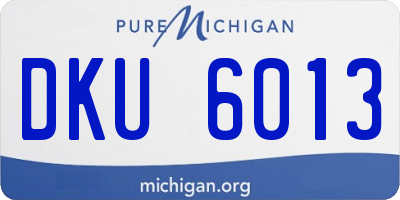 MI license plate DKU6013