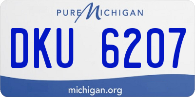 MI license plate DKU6207