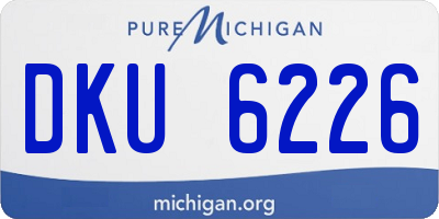 MI license plate DKU6226