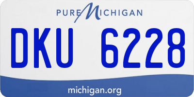 MI license plate DKU6228