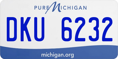MI license plate DKU6232