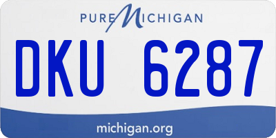 MI license plate DKU6287