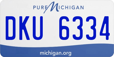 MI license plate DKU6334