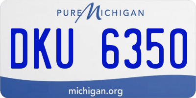 MI license plate DKU6350
