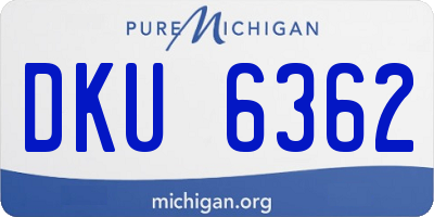 MI license plate DKU6362
