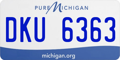 MI license plate DKU6363