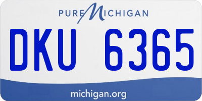 MI license plate DKU6365