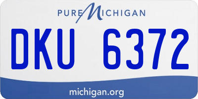 MI license plate DKU6372