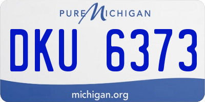 MI license plate DKU6373