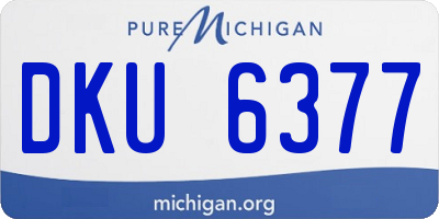 MI license plate DKU6377