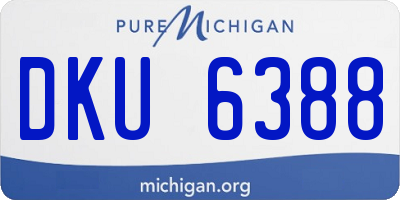 MI license plate DKU6388