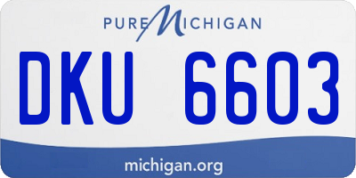 MI license plate DKU6603