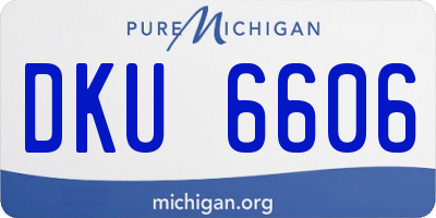 MI license plate DKU6606