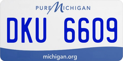 MI license plate DKU6609