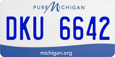 MI license plate DKU6642
