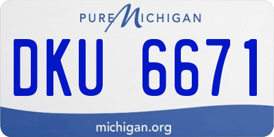 MI license plate DKU6671