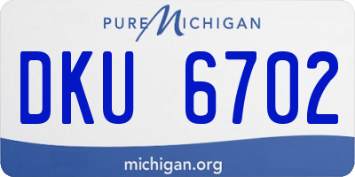 MI license plate DKU6702