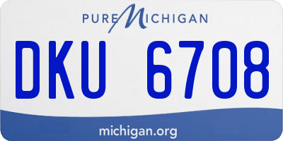 MI license plate DKU6708