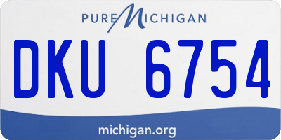 MI license plate DKU6754