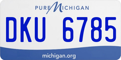 MI license plate DKU6785
