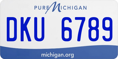 MI license plate DKU6789