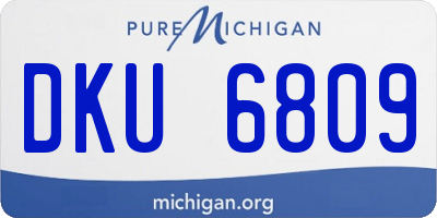 MI license plate DKU6809