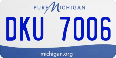 MI license plate DKU7006
