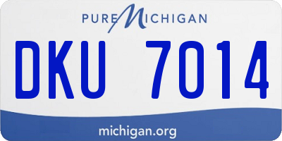 MI license plate DKU7014