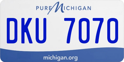 MI license plate DKU7070