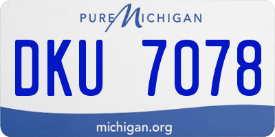 MI license plate DKU7078
