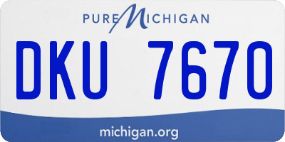 MI license plate DKU7670