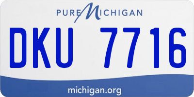 MI license plate DKU7716