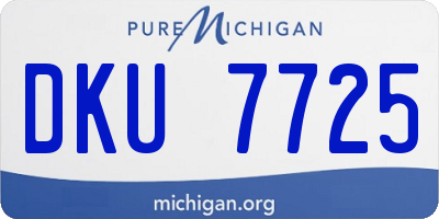 MI license plate DKU7725