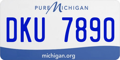 MI license plate DKU7890