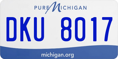 MI license plate DKU8017