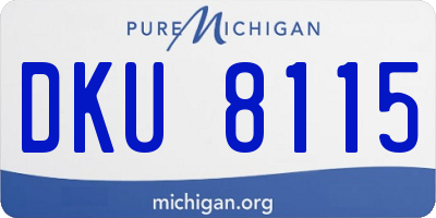 MI license plate DKU8115