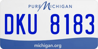 MI license plate DKU8183