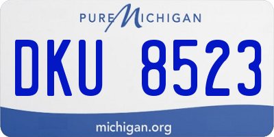 MI license plate DKU8523